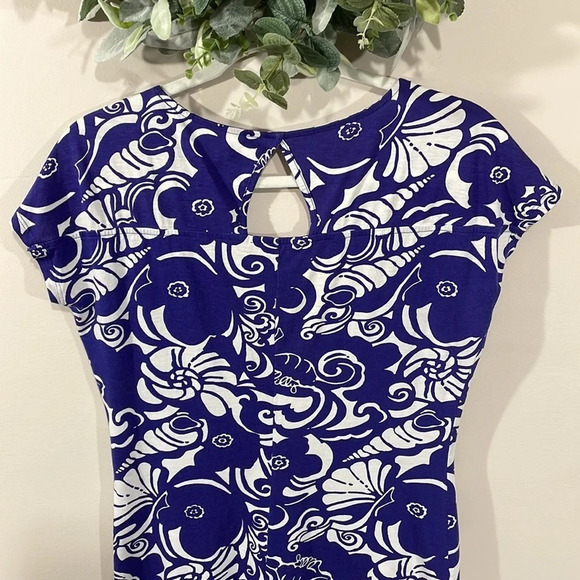 Lilly Pulitzer Pima Cotton T-shirt Dress Purple and White Shell XS - Picture 9 of 16